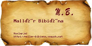 Mallár Bibiána névjegykártya